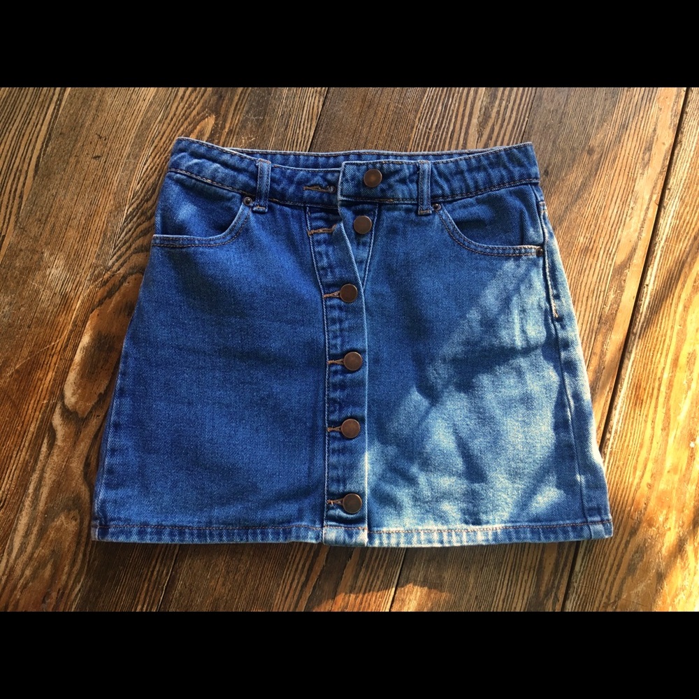 Forever 21 high waist button down jean skirt size:0